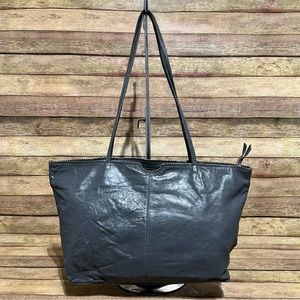 Latico Grey Leather Shoulder Bag